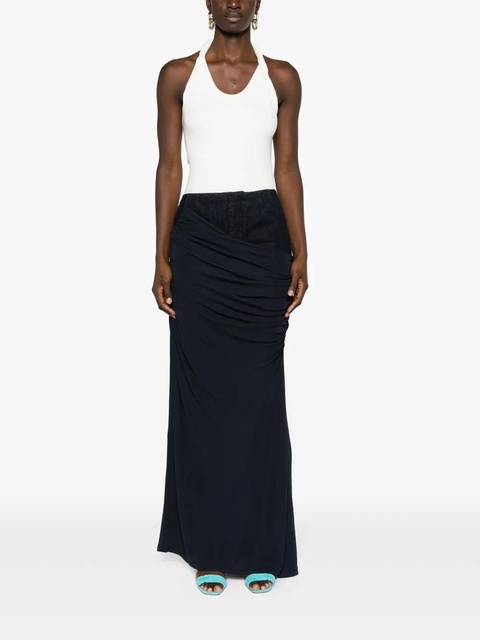 Christopher Esber Wrapped denim-trim maxi skirt - Blue - zdjęcie produktu nr 2