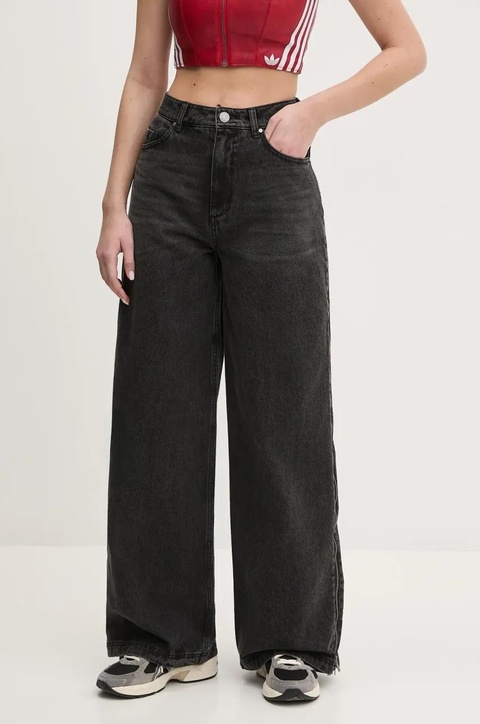 adidas Originals jeansy DENIM ZIP PANT damskie kolor czarny JX9211 - zdjęcie produktu nr 1
