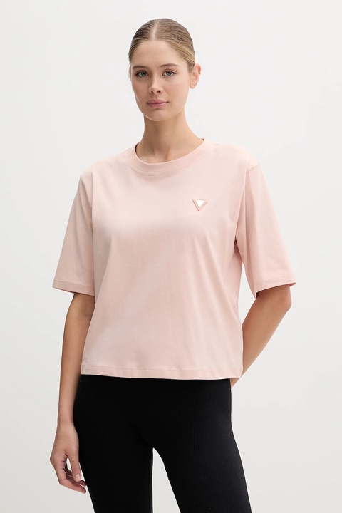 Guess t-shirt bawełniany damski kolor pomarańczowy V4BI21 I3Z14 - zdjęcie produktu nr 1