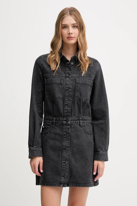 Dkny sukienka jeansowa kolor szary mini rozkloszowana DJ5D9064 - zdjęcie produktu nr 1