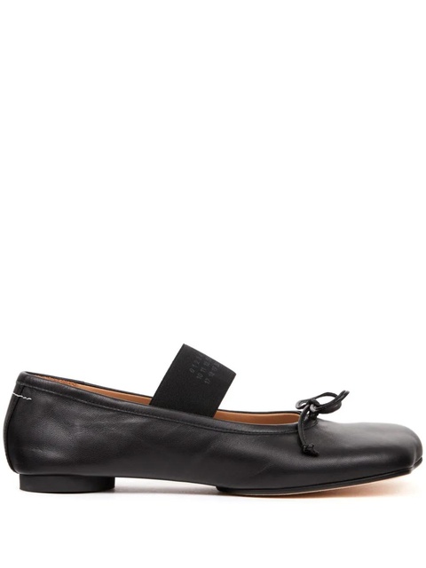 MM6 Maison Margiela Anatomic Numbers-motif leather ballerinas - Black - zdjęcie produktu nr 1