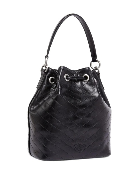 PINKO quilted leather bucket bag - Black - zdjęcie produktu nr 2