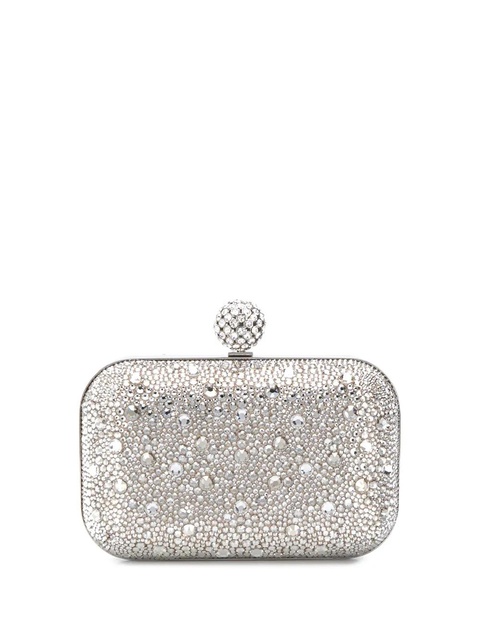 Jimmy Choo Cloud crystal-embellished clutch - Silver - zdjęcie produktu nr 1