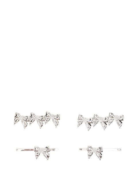 Alessandra Rich bow-embellished hair clips - Silver - zdjęcie produktu nr 2