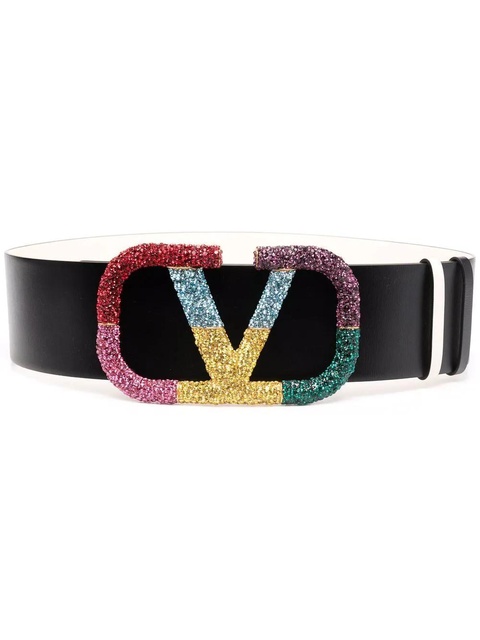 Valentino Garavani VLogo Signature leather belt - Black - zdjęcie produktu nr 1