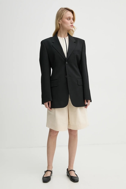 Filippa K szorty lniane damskie kolor beżowy gładkie high waist 31114 - zdjęcie produktu nr 2