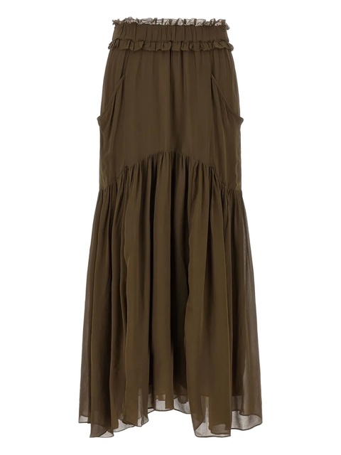 MARANT ÉTOILE Besma ruffled maxi skirt - Green - zdjęcie produktu nr 1