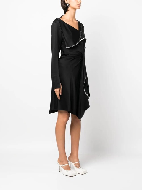 Victoria Beckham asymmetric draped midi dress - Black - zdjęcie produktu nr 2