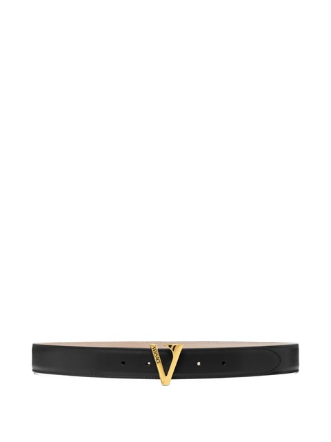 Versace V-buckle leather belt - Black - zdjęcie produktu nr 1