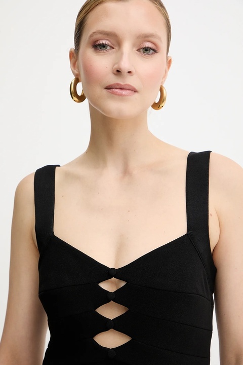 Herve Leger sukienka Alessia kolor czarny midi dopasowana CBW8524694 - zdjęcie produktu nr 2