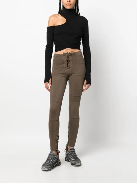 ENTIRE STUDIOS tie-fastening panelled leggings - Brown - zdjęcie produktu nr 2