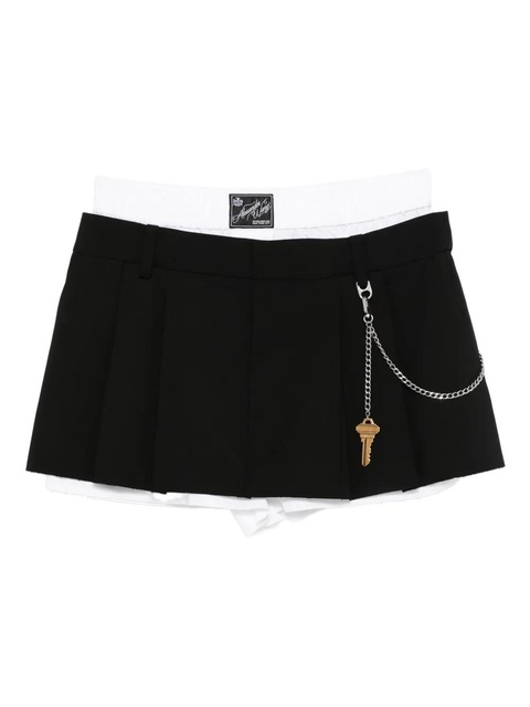 Alexander Wang pleated key-detail shorts - Black - zdjęcie produktu nr 1