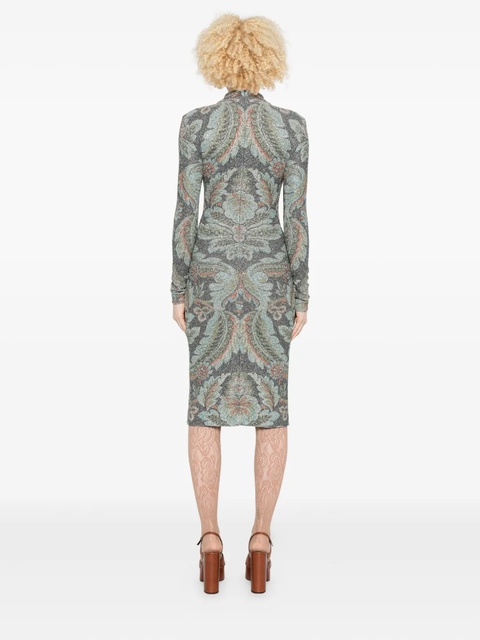 ETRO high-neck floral-pattern dress - Blue - zdjęcie produktu nr 2