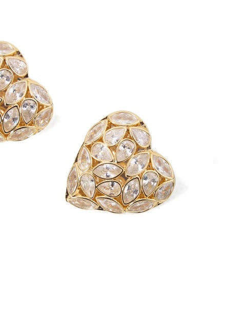 Self-Portrait embellished-heart earrings - Gold - zdjęcie produktu nr 1