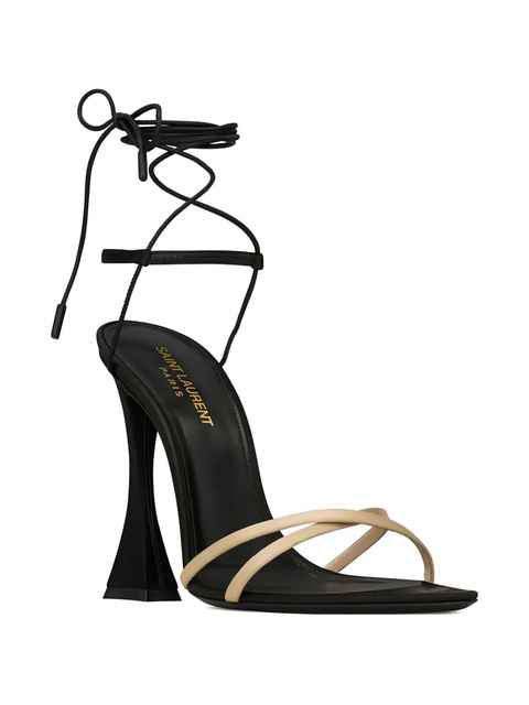 Saint Laurent 110mm Liza lace-up sculpted-heel sandals - Neutrals - zdjęcie produktu nr 2
