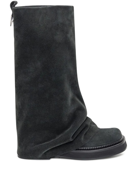 The Attico slouch suede knee-high boots - Grey - zdjęcie produktu nr 1