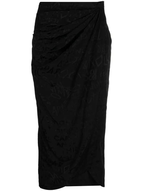 Zadig&Voltaire Jamelia jacquard draped silk skirt - Black - zdjęcie produktu nr 1