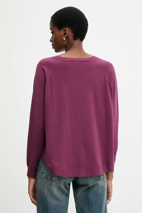 United Colors of Benetton sweter z dodatkiem wełny damski kolor fioletowy lekki 1Y6SD10EG - zdjęcie produktu nr 2