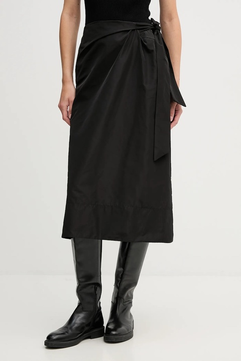 Sandro Ferrone spódnica kolor czarny midi rozkloszowana S14YBFBERE - zdjęcie produktu nr 1