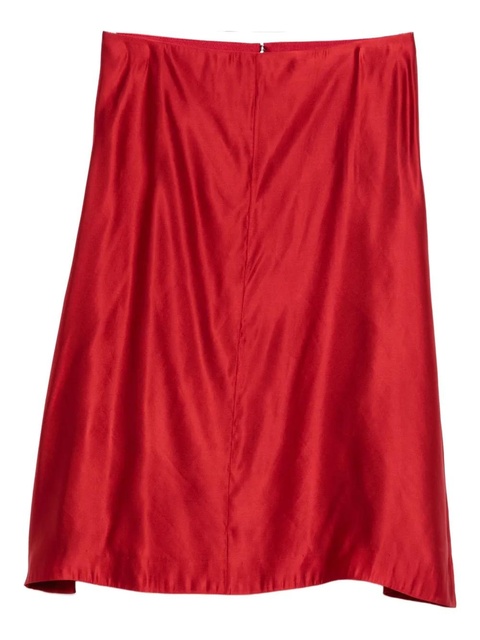 KHAITE satin midi skirt - Red - zdjęcie produktu nr 1