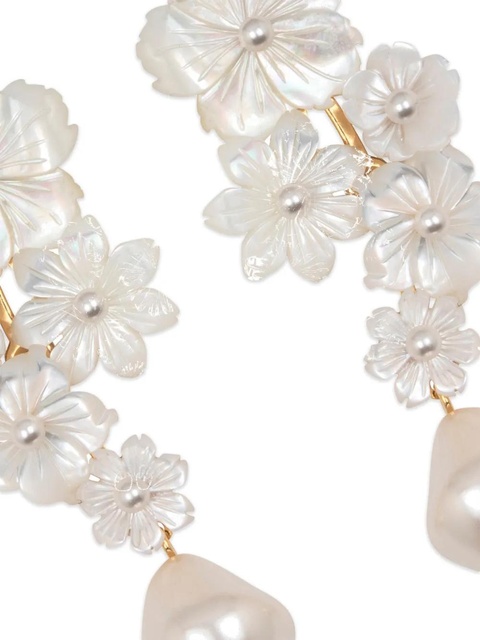 Jennifer Behr Makenzie floral drop earrings - Neutrals - zdjęcie produktu nr 2