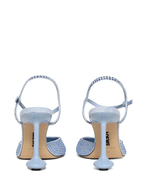 LOEWE 90mm Toy crystal-embellished ankle-strap pumps - Blue - zdjęcie produktu nr 2