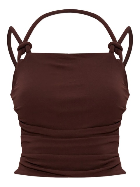 Cult Gaia Ren knotted-shoulder top - Brown - zdjęcie produktu nr 1