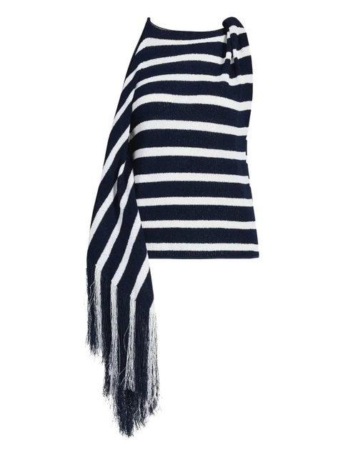 Proenza Schouler Yves striped fringe top - Blue - zdjęcie produktu nr 1
