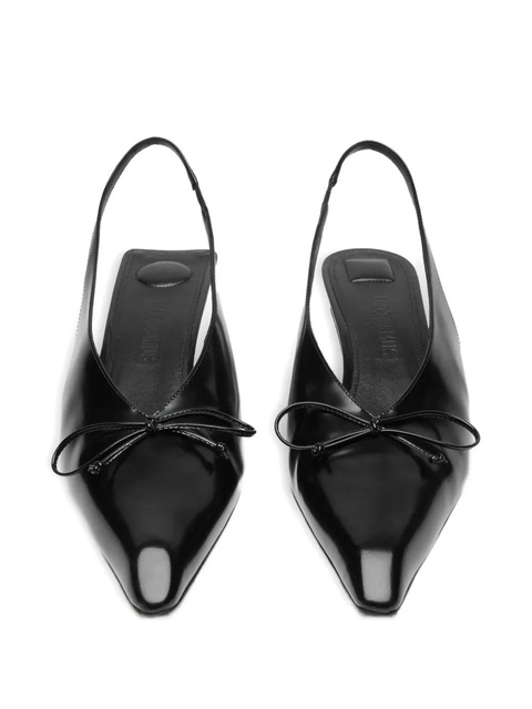 Jacquemus 35mm bow-detail slingback pumps - Black - zdjęcie produktu nr 2