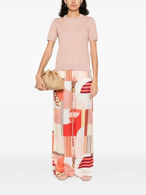 FENDI FF-jacquard T-shirt - Pink - zdjęcie produktu nr 2