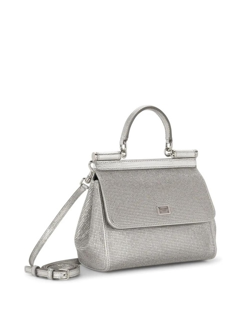 Dolce & Gabbana KIM DOLCE&GABBANA small Sicily satin top-handle bag - Silver - zdjęcie produktu nr 1