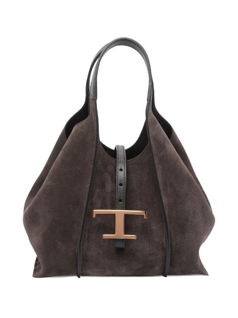 Tod's Timeless suede-leather T-buckle shoulder bag - Brown - zdjęcie produktu nr 1