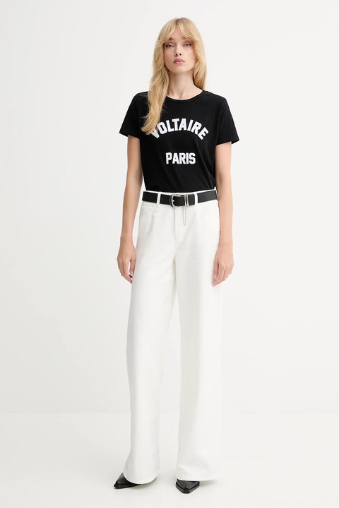 ZADIG&VOLTAIRE t-shirt bawełniany damski kolor czarny JWTS02837 - zdjęcie produktu nr 2