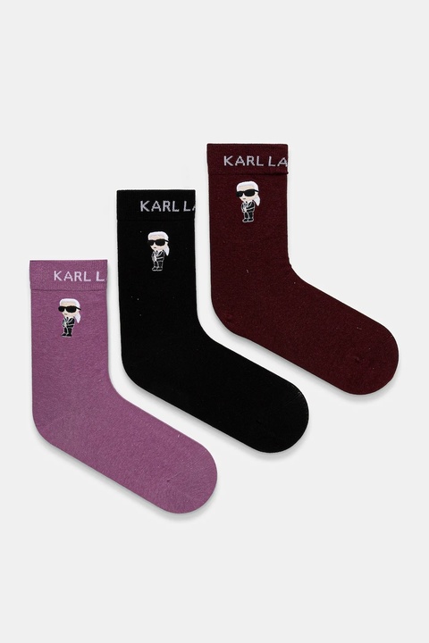 Karl Lagerfeld skarpetki K/IKON 3-pack kolor czarny A4W47037 - zdjęcie produktu nr 1