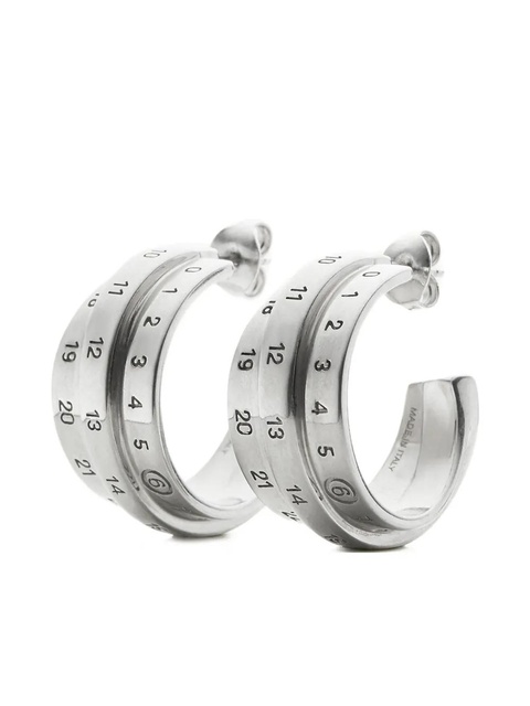 MM6 Maison Margiela Triple Number hoop earrings - Silver - zdjęcie produktu nr 1
