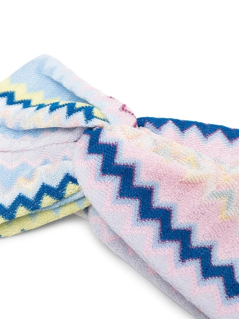 Missoni chevron-stitch cotton blend headband - Blue - zdjęcie produktu nr 2