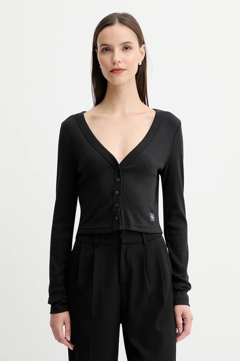Calvin Klein Jeans kardigan damskie kolor czarny lekki LV047C204G - zdjęcie produktu nr 1
