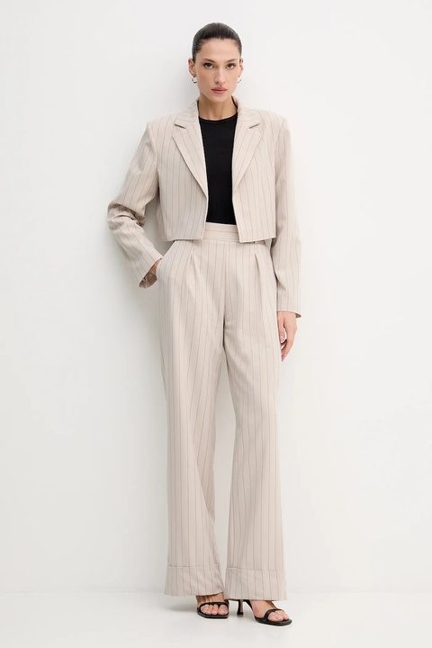 Answear.LAB marynarka kolor beżowy niezapinana wzorzysta - zdjęcie produktu nr 2