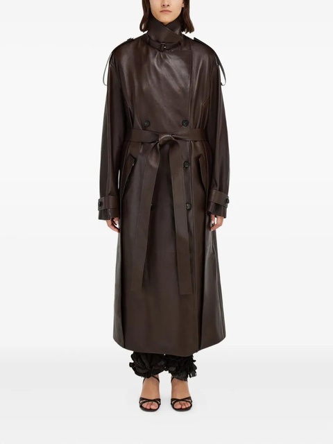 Ferragamo belted leather trench coat - Brown - zdjęcie produktu nr 1