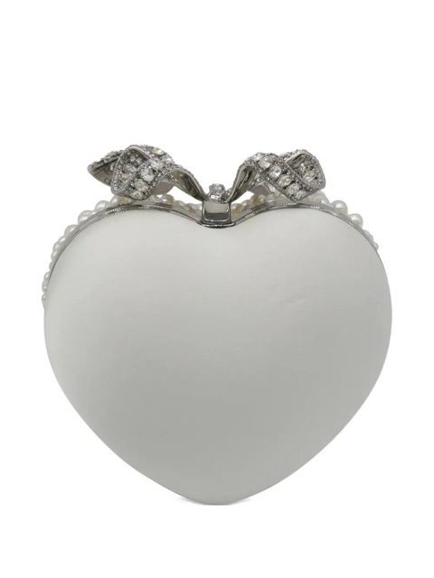 Self-Portrait pearl heart clutch bag - White - zdjęcie produktu nr 1