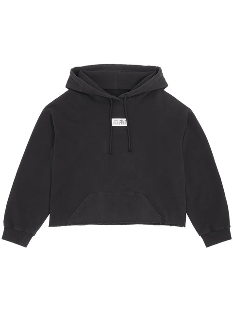 MM6 Maison Margiela Numbers-appliqué cotton hoodie - Blue - zdjęcie produktu nr 1