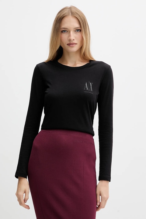 Armani Exchange longsleeve bawełniany kolor czarny XW001450 AF10356 - zdjęcie produktu nr 1