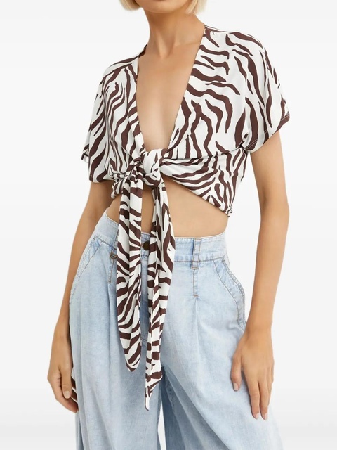 Max Mara Favore zebra-pattern top - White - zdjęcie produktu nr 1