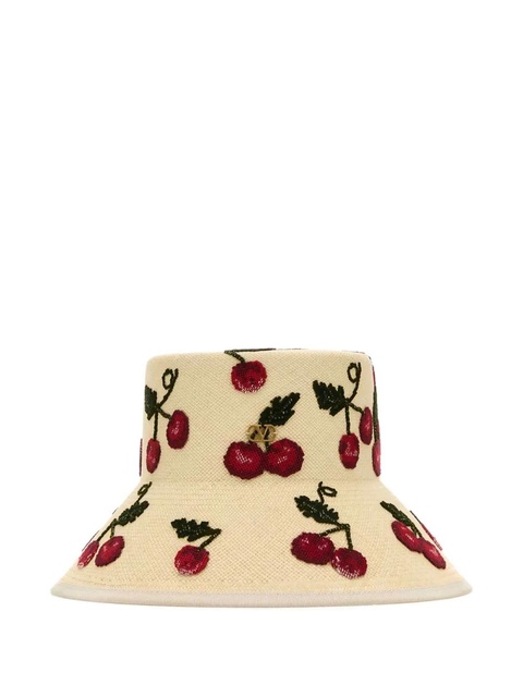 Valentino Garavani embroidered-cherry hat - Neutrals - zdjęcie produktu nr 1
