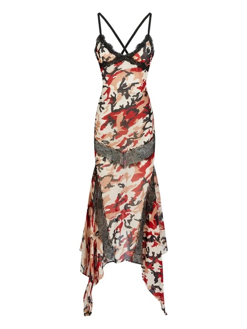 The Attico camouflage lace-insert dress - Neutrals - zdjęcie produktu nr 2