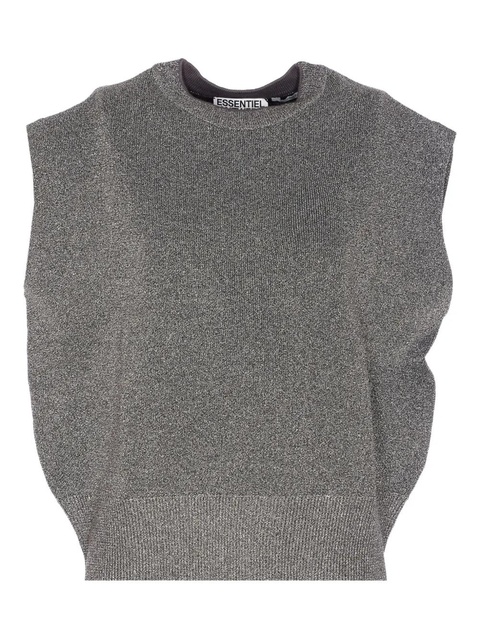 Essentiel Antwerp crew-neck metallic-effect vest - Grey - zdjęcie produktu nr 1