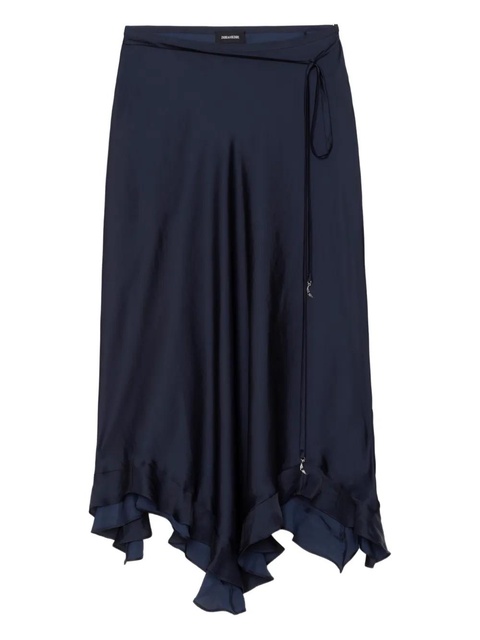 Zadig&Voltaire Jeto asymmetrical satin midi skirt - Blue - zdjęcie produktu nr 1