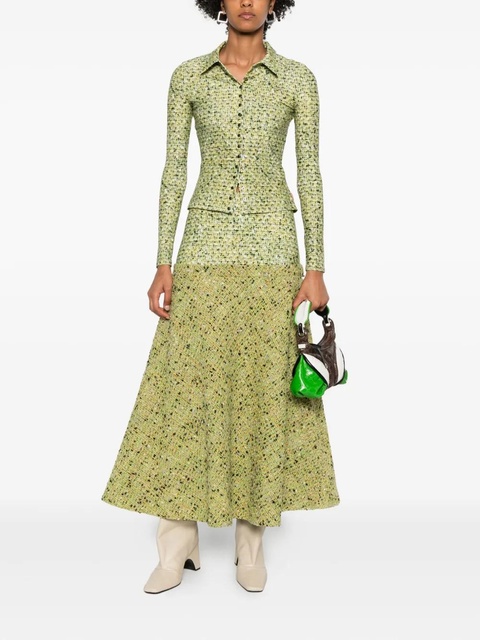 Diesel tweed-textured flared midi skirt - Green - zdjęcie produktu nr 2
