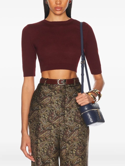 Saint Laurent short-sleeve cropped top - Red - zdjęcie produktu nr 1