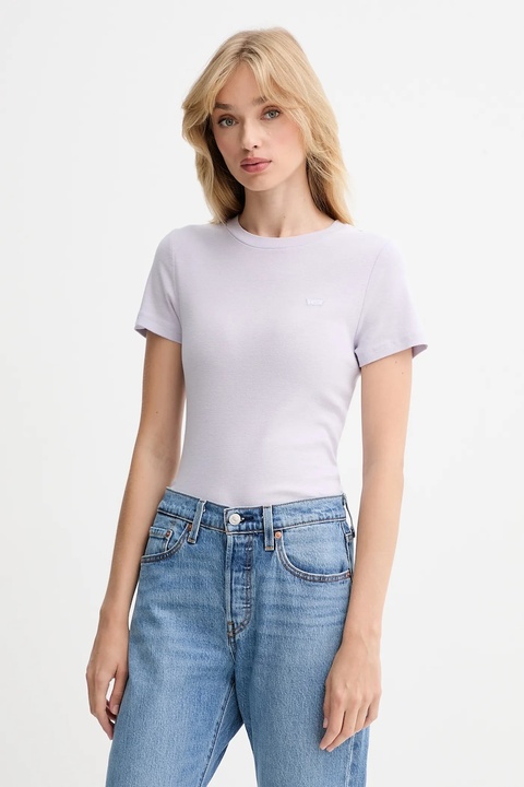 Levi's t-shirt bawełniany damski kolor fioletowy 000KK - zdjęcie produktu nr 1